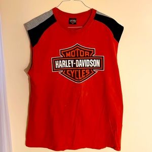 Harley Davidson factory sleeveless tee.